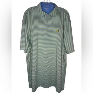 Masters Tech Augusta National Striped Polo Shirt XL Blue Green